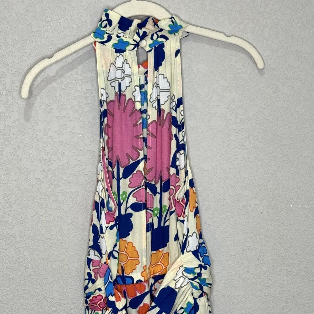 Plenty by Tracy Reese Shorts Romper XS Multicolor Floral Halter Midi Boho Summer - Picture 8 of 10